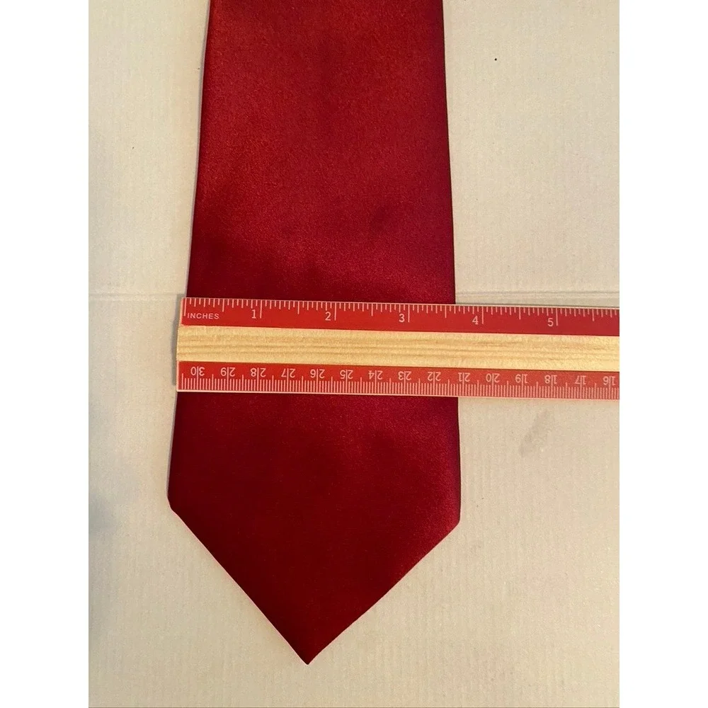 Green Original Mens Red Solid Satin Finish Formal Necktie Classic Silk Style Tie